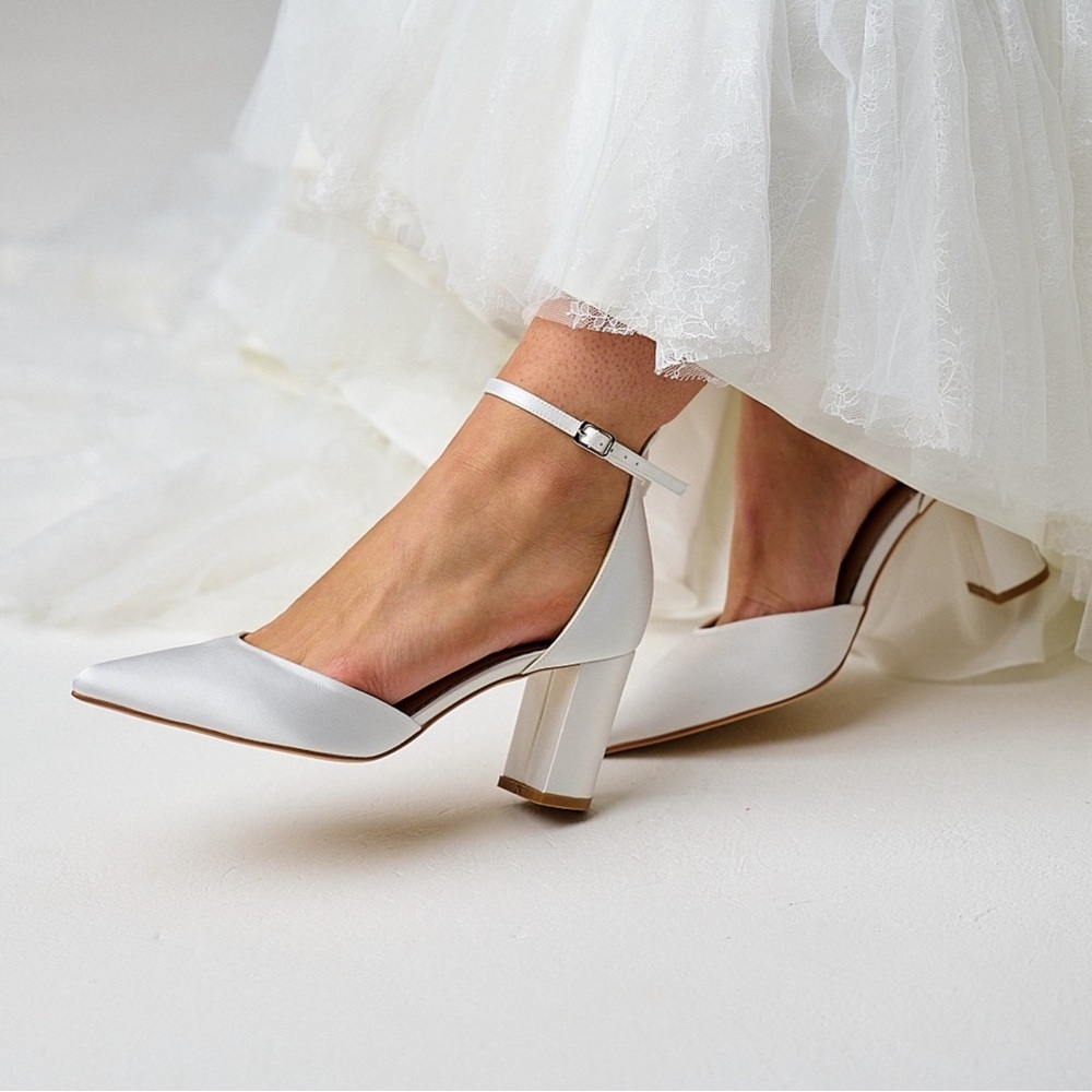 Lace & Favour Block Heel Bridal Shoes